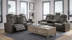 HyllMont Gray Power Reclining Living Room Set W/ Adjustable Headrests -Signature Design by Ashley 9300315 9300318 T904 set 3