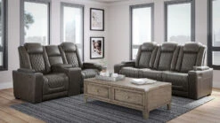 HyllMont Gray Power Reclining Living Room Set W/ Adjustable Headrests -Signature Design by Ashley 9300315 9300318 T904 set 4