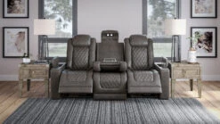 HyllMont Gray Power Reclining Living Room Set W/ Adjustable Headrests -Signature Design by Ashley 9300315 sofa 2