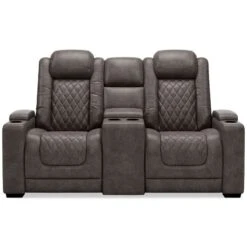HyllMont Gray Power Reclining Living Room Set W/ Adjustable Headrests -Signature Design by Ashley 9300318 loveseat 2