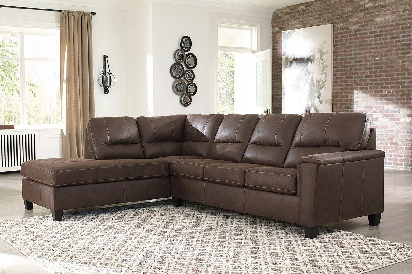 Navi Chestnut Left Chaise Sectional 1 Navi Chestnut Left Chaise Sectional