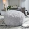 Galice Oversized Accent Ottoman (Light Gray)