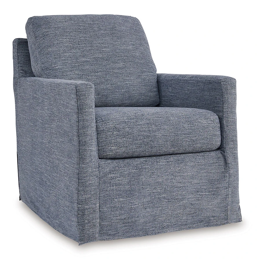Nenana Next-Gen Nuvella Denim Swivel Glider Accent Chair 3 Nenana Next-Gen Nuvella Denim Swivel Glider Accent Chair - Image 3