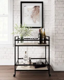 Waylowe Bar Cart (Black And Tan)