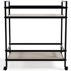 Waylowe Bar Cart (Black And Tan) -Signature Design by Ashley A4000366 bar cart 5