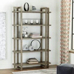 Bergton Bookcase (Distressed Gray)