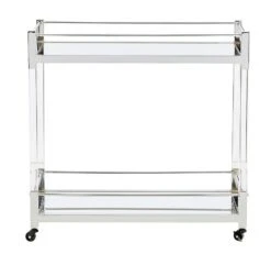 Chaseton Bar Cart (Clear And Silver) -Signature Design by Ashley A4000501 bar cart 3