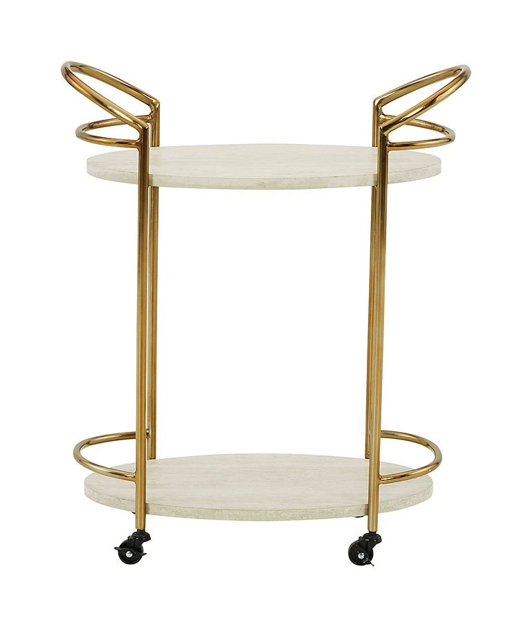 Tarica Bar Cart (Cream And Gold) 3 Tarica Bar Cart (Cream And Gold) - Image 3