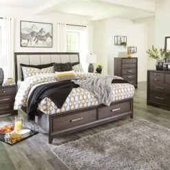 Brueban Sleigh Storage Bedroom Set -Signature Design by Ashley B497 57 54S 96 br set str 3
