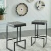 Strumford Gray And Black Tall Upholstered Barstool (Set Of 2)