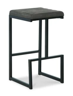 Strumford Gray And Black Tall Upholstered Barstool (Set Of 2) -Signature Design by Ashley D109 130 barstool 3