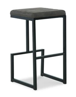 Strumford Gray And Black Tall Upholstered Barstool (Set Of 2) -Signature Design by Ashley D109 130 barstool 4