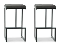 Strumford Gray And Black Tall Upholstered Barstool (Set Of 2) -Signature Design by Ashley D109 130 barstool 5
