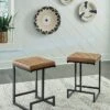 Strumford Caramel And Black Upholstered Barstool (Set Of 2)