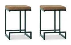 Strumford Caramel And Black Upholstered Barstool (Set Of 2) -Signature Design by Ashley D109 224 barstool 6