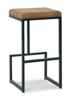 Strumford Caramel And Black Tall Upholstered Barstool (Set Of 2) -Signature Design by Ashley D109 230 barstool 4