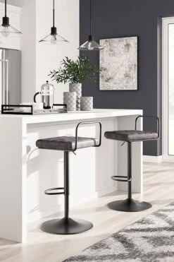 Strumford Tall Swivel Stool (Smoke Gray) (Set Of 2)