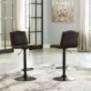 Gaddison Tall Swivel Barstool (Brown And Black) (Set Of 2)