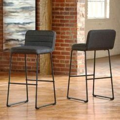 Nerison Gray Tall Upholstered Barstool (Set Of 2)