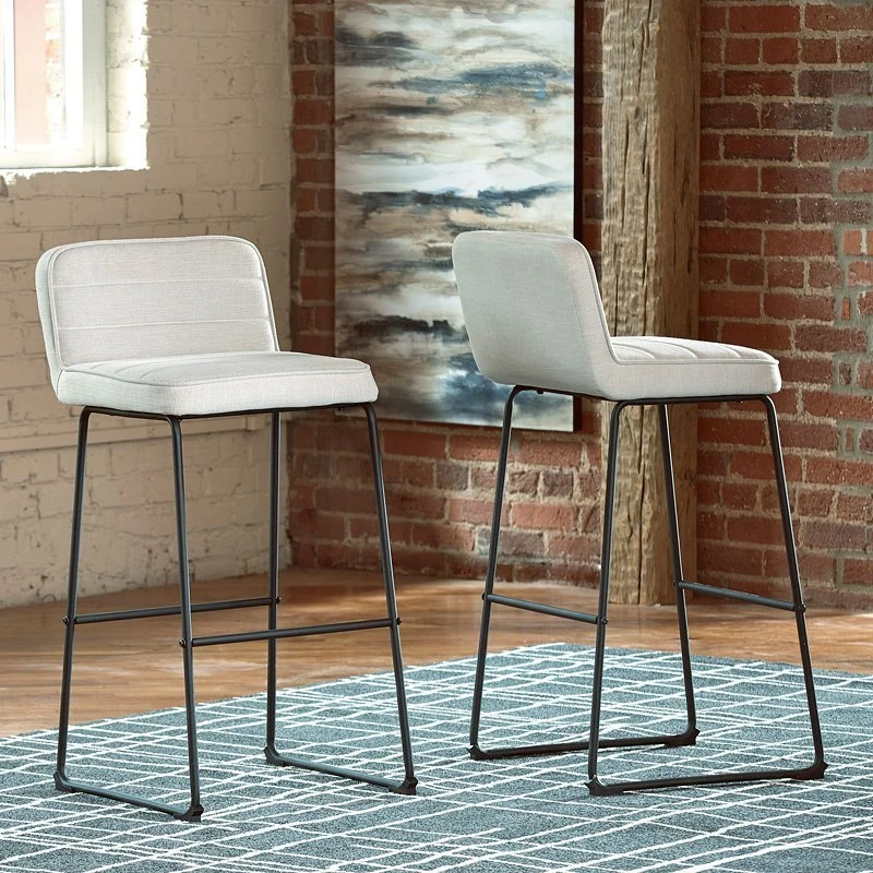 Nerison Beige Tall Upholstered Barstool (Set Of 2) 1 Nerison Beige Tall Upholstered Barstool (Set Of 2)