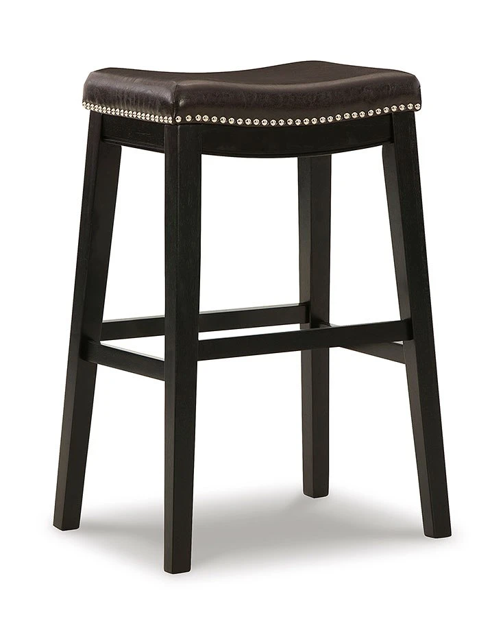 Lemante Dark Brown Tall Upholstered Barstool (Set Of 2) 3 Lemante Dark Brown Tall Upholstered Barstool (Set Of 2) - Image 3