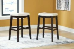 Lemante Ivory And Brown Tall Upholstered Barstool (Set Of 2)