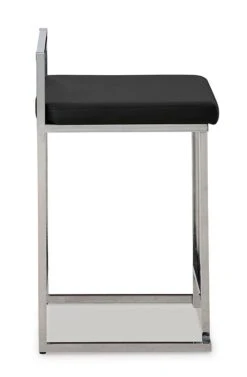 Madanere Black And Chrome Upholstered Barstool (Set Of 2) -Signature Design by Ashley D275 624 barstool 5