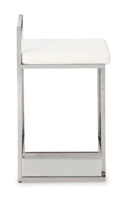 Madanere White And Chrome Upholstered Barstool (Set Of 2) -Signature Design by Ashley D275 724 barstool 5