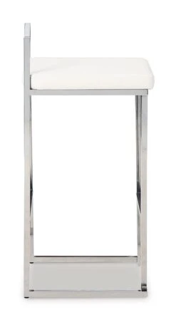 Madanere White And Chrome Tall Upholstered Barstool (Set Of 2) 8 Madanere White And Chrome Tall Upholstered Barstool (Set Of 2) -Signature Design by Ashley D275 730 barstool 4
