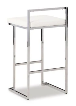 Madanere White And Chrome Tall Upholstered Barstool (Set Of 2) 9 Madanere White And Chrome Tall Upholstered Barstool (Set Of 2) -Signature Design by Ashley D275 730 barstool 5
