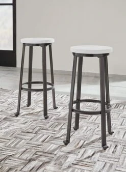 Challiman Bar Height Stool (Vintage White) (Set Of 2)