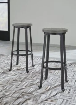 Challiman Bar Height Stool (Antique Gray) (Set Of 2)