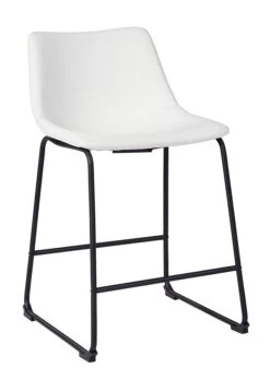 Centiar White Upholstered Barstool (Set Of 2) -Signature Design by Ashley D372 724 barstool 3