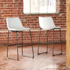 Centiar White Tall Upholstered Barstool (Set Of 2)