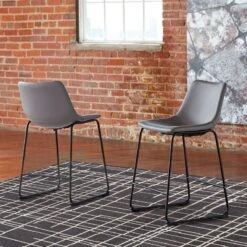 Centiar Gray Upholstered Barstool (Set Of 2)