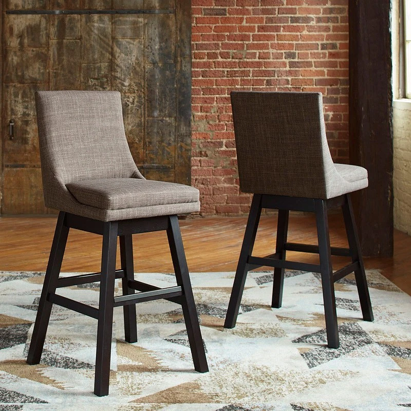 Tallenger Light Gray Tall Upholstered Swivel Barstool (Set Of 2) 1 Tallenger Light Gray Tall Upholstered Swivel Barstool (Set Of 2)