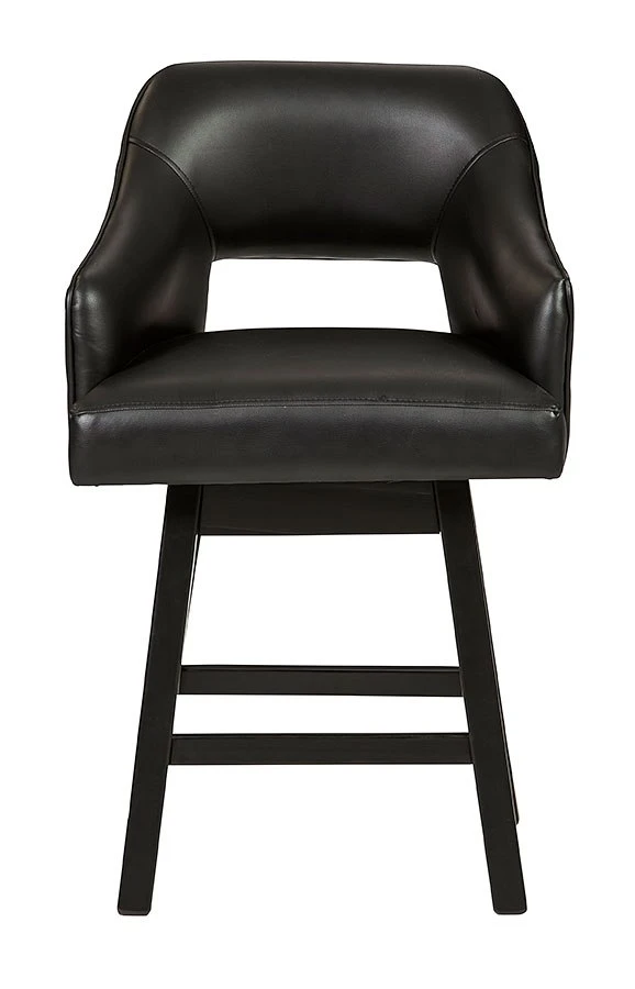 Tallenger Black Upholstered Swivel Barstool (Set Of 2) 2 Tallenger Black Upholstered Swivel Barstool (Set Of 2) - Image 2