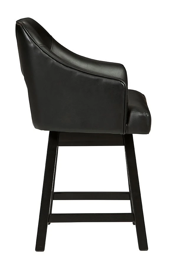 Tallenger Black Upholstered Swivel Barstool (Set Of 2) 4 Tallenger Black Upholstered Swivel Barstool (Set Of 2) - Image 4
