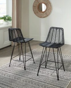 Angentree Black Barstool (Set Of 2)