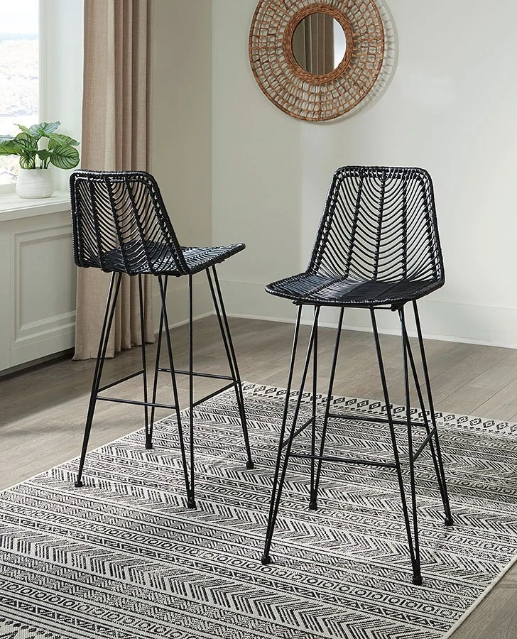 Angentree Black Tall Barstool (Set Of 2) 1 Angentree Black Tall Barstool (Set Of 2)