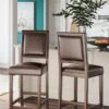 Benmara Brown Tall Upholstered Barstool (Set Of 2)