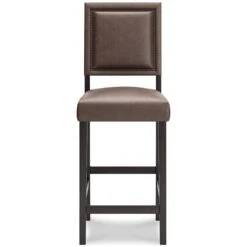 Benmara Brown Tall Upholstered Barstool (Set Of 2) -Signature Design by Ashley D466 230 barstool 3