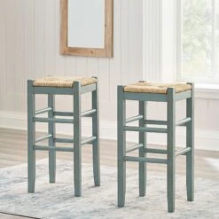 Mirimyn Teal Tall Stool (Set Of 2)