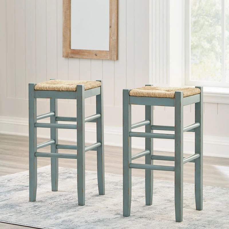 Mirimyn Teal Tall Stool (Set Of 2) 1 Mirimyn Teal Tall Stool (Set Of 2)