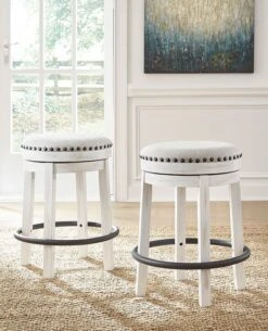 Valebeck White Swivel Stool