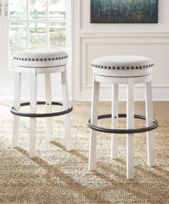 Valebeck White Tall Swivel Stool