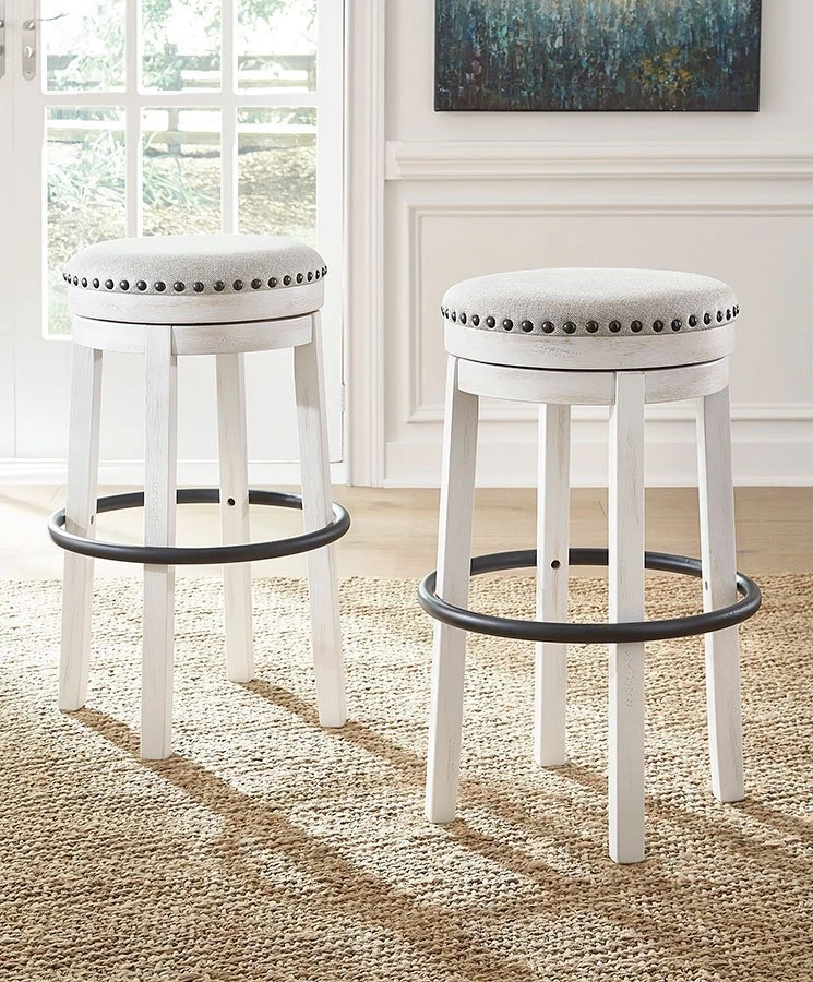 Valebeck White Tall Swivel Stool 1 Valebeck White Tall Swivel Stool