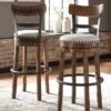 Valebeck Tall Swivel Barstool (Vintage Brown) (Set Of 2)