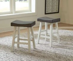 Glosco Antique White And Brown Stool (Set Of 2)