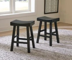 Glosco Antique Black Stool (Set Of 2)